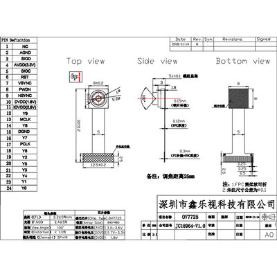 Best Manufacturer Price Customizable OV7725 Sensor 640x480 Resolution 1.4m Pixel 120 FOV Vision Solution USB Camera Module